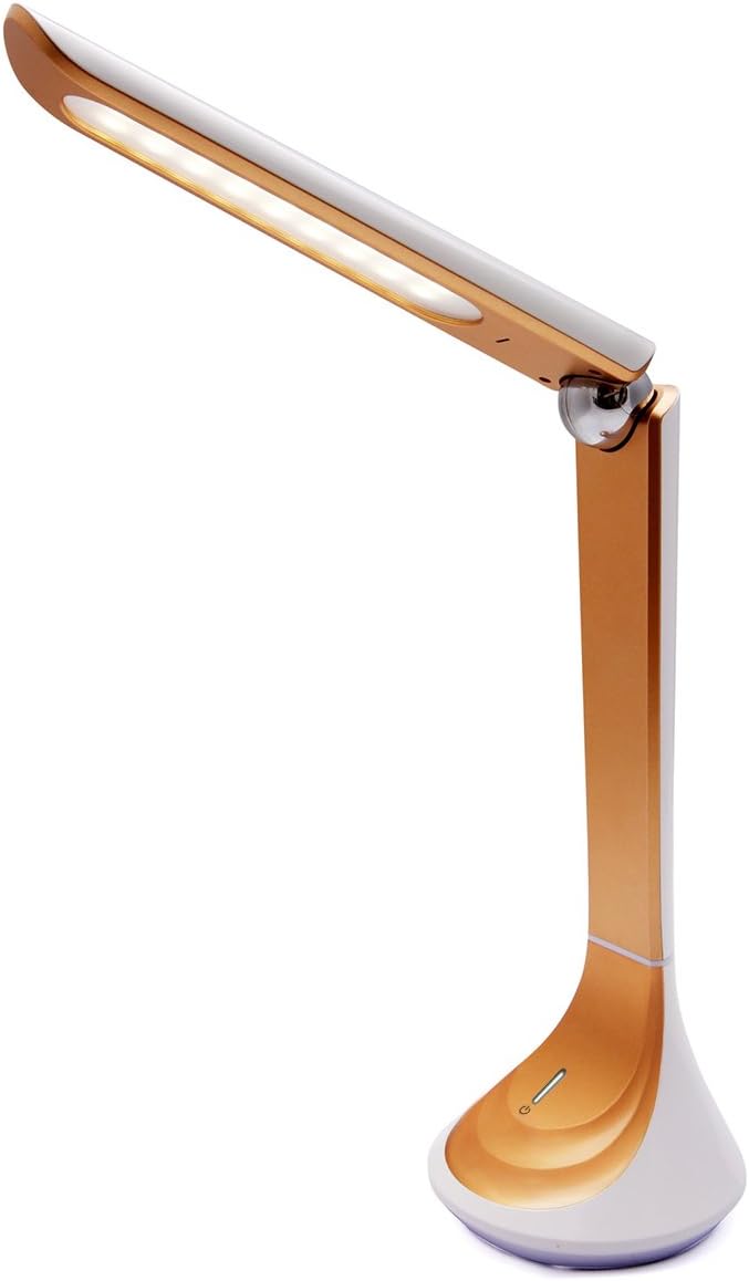 Desk Lamp, Jiazy LED Eye-caring 3 Dimming Levels Table Lamp, Touch Control USB Charging Port Folding Reading Lamp 4.5W Warm White Bedroom Office Light Adjustable