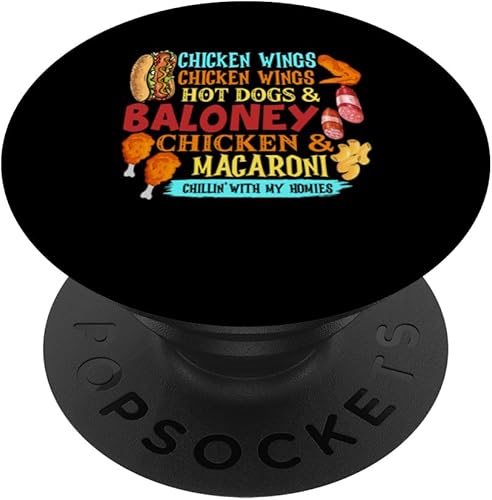 Alitas de pollo para perros calientes y pollo baloney, PopSockets estándar PopGrip