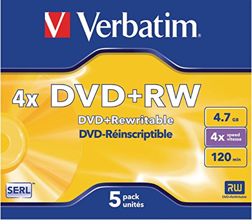 DVD+RW vierge Verbatim 43229 5 pc(s) 4.7 GB 120 min réinscriptible, surface gris métallisé mate