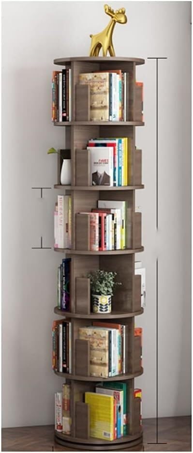 Étagère rotative en bois massif pour salon et chambre meuble gain de place