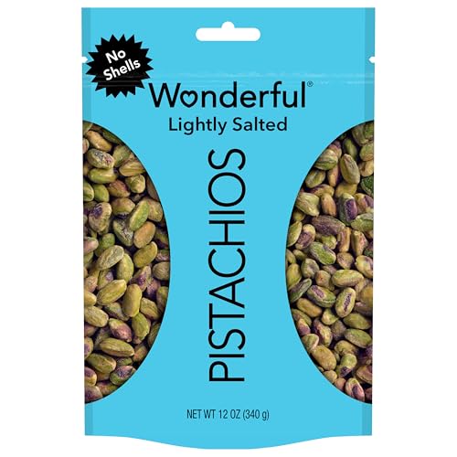 Wonderful Pistachios No Shells, Lightly Salted Nuts, 12 Ounce Resealable