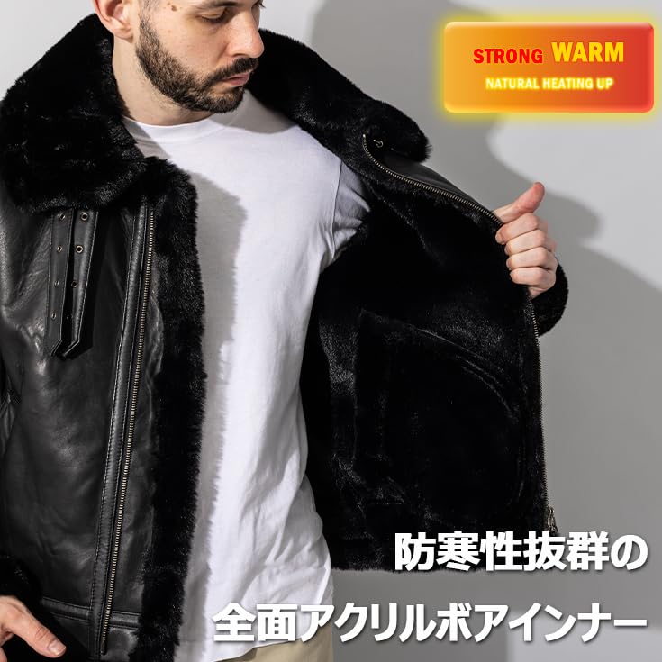 Amazon.co.jp: Liugoo Leathers(リューグーレザーズ): B-3 フライト