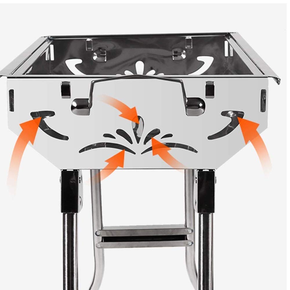 Supporto per barbecue, Griglia for barbecue Barbecue Cucina domestica Picnic multi-persona a carbone addensato di qualità con ripiano da picnic pieghevole portatile selvaggio
