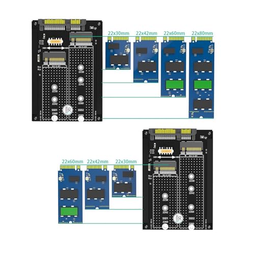 Adaptador NGFF B M Key M.2 SSD con carcasa combo SATA 2.5 pulg. miniatura 4