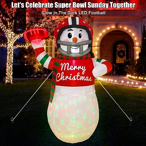 Muñeco de nieve inflable con luz LED de 6 pies exterior grande decoracion OurWarm 6