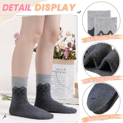 Image of Velice Wool Socks for Women Merino Wool Boot Hiking Thick Thermal Warm Winter Crew Cushion Cozy Work Socks 5 Pairs