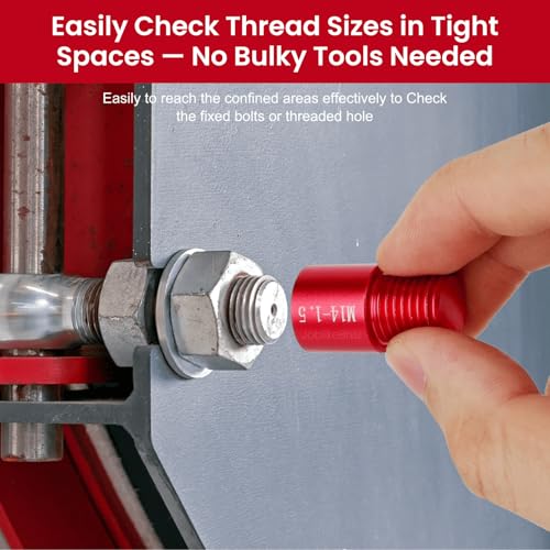 Image of Thread Checker, 44pcs Nut and Bolt Thread Checker, 23 SAE & 21 Metric Box Set Thread Gauge, Nut and Bolt Identifier Gauge Suitable for Size Checker of Bolts or Nuts in Narrow Areas