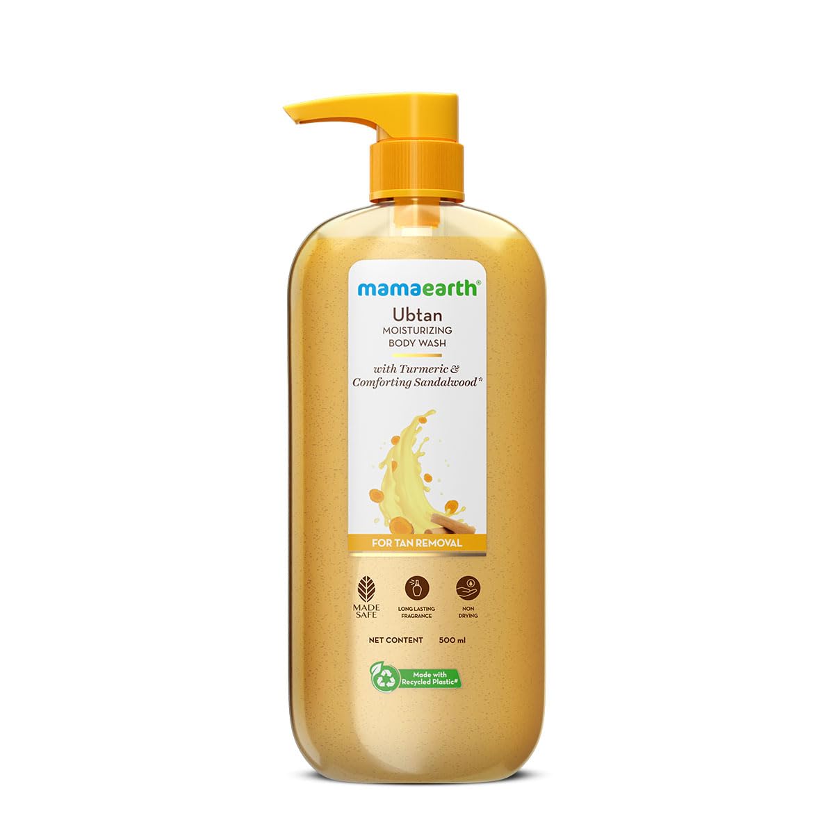 Mamaearth Ubtan Moisturizing Body Wash with Turmeric & Comforting Sandalwood Scent for Tan Removal 500ml | Intensely Moisturizes | Long Lasting Fragrance | Mild Exfoliation | All Skin Types | Soft & Smooth Skin-image-45