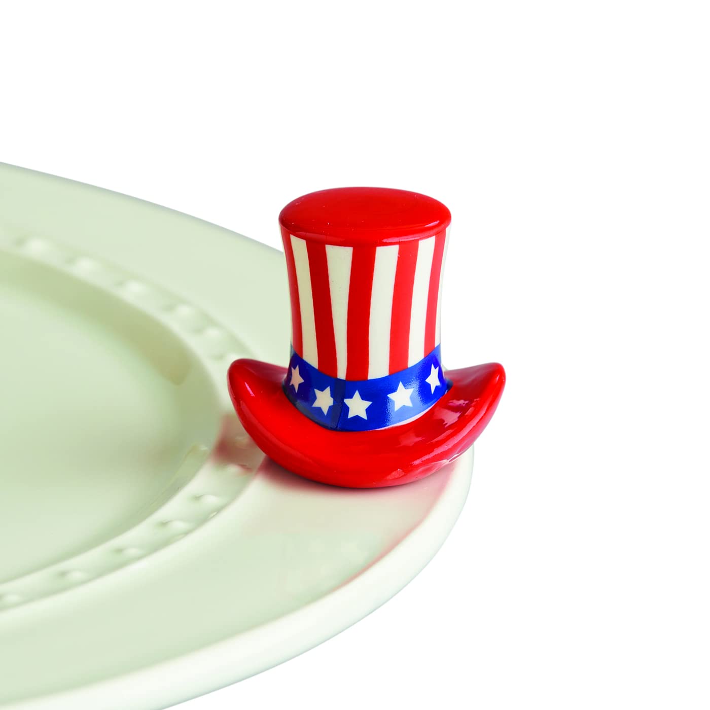 nora fleming Home of the Free Uncle Sam Hat A53 - Hand-Painted Ceramic Holiday D cor - Spring