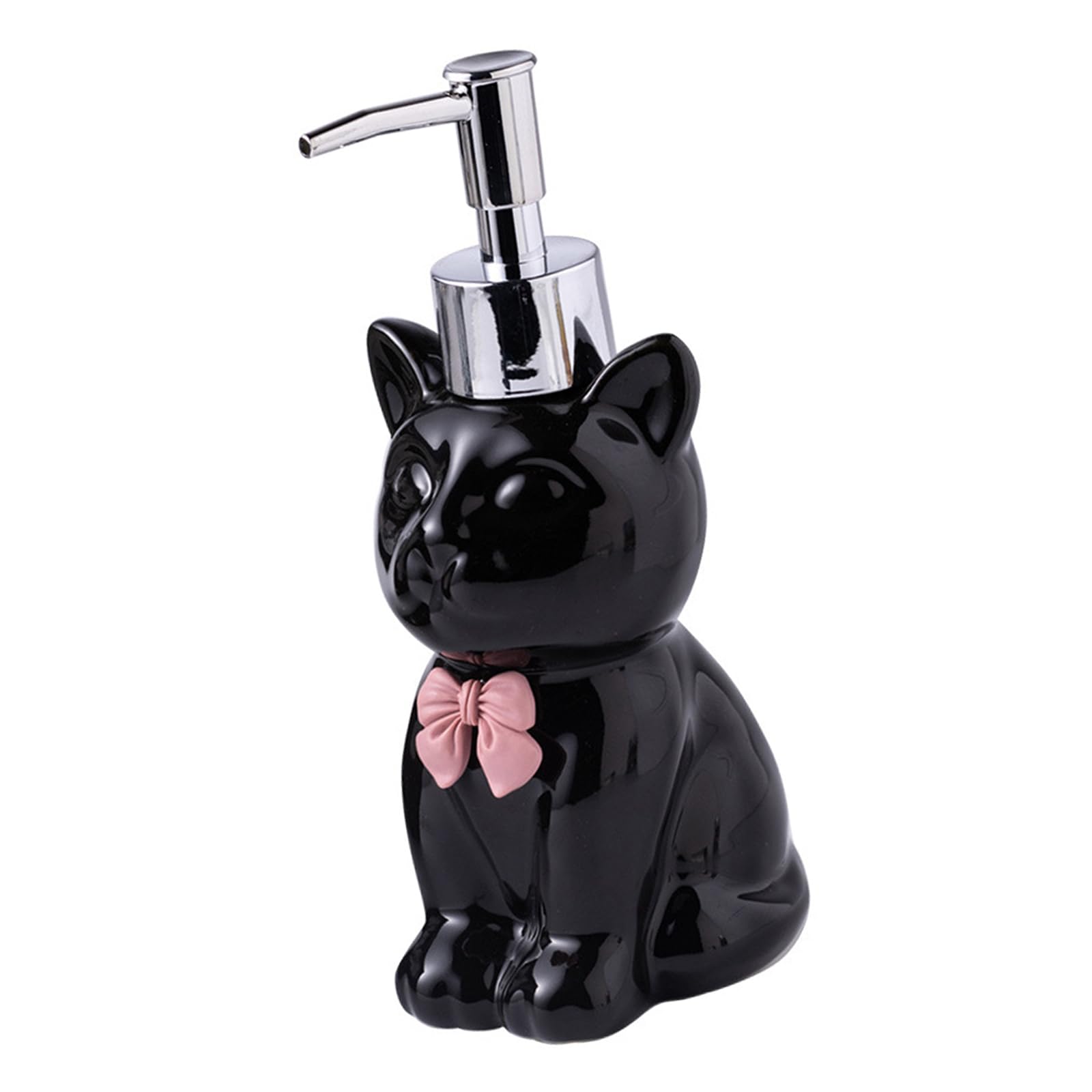 NEWFT Ceramic Dispenser Bottle for Lotion Hand Soap and Sanitizers Organizers Container with Cats Design Home Essential Ceramic Soap Dispenser