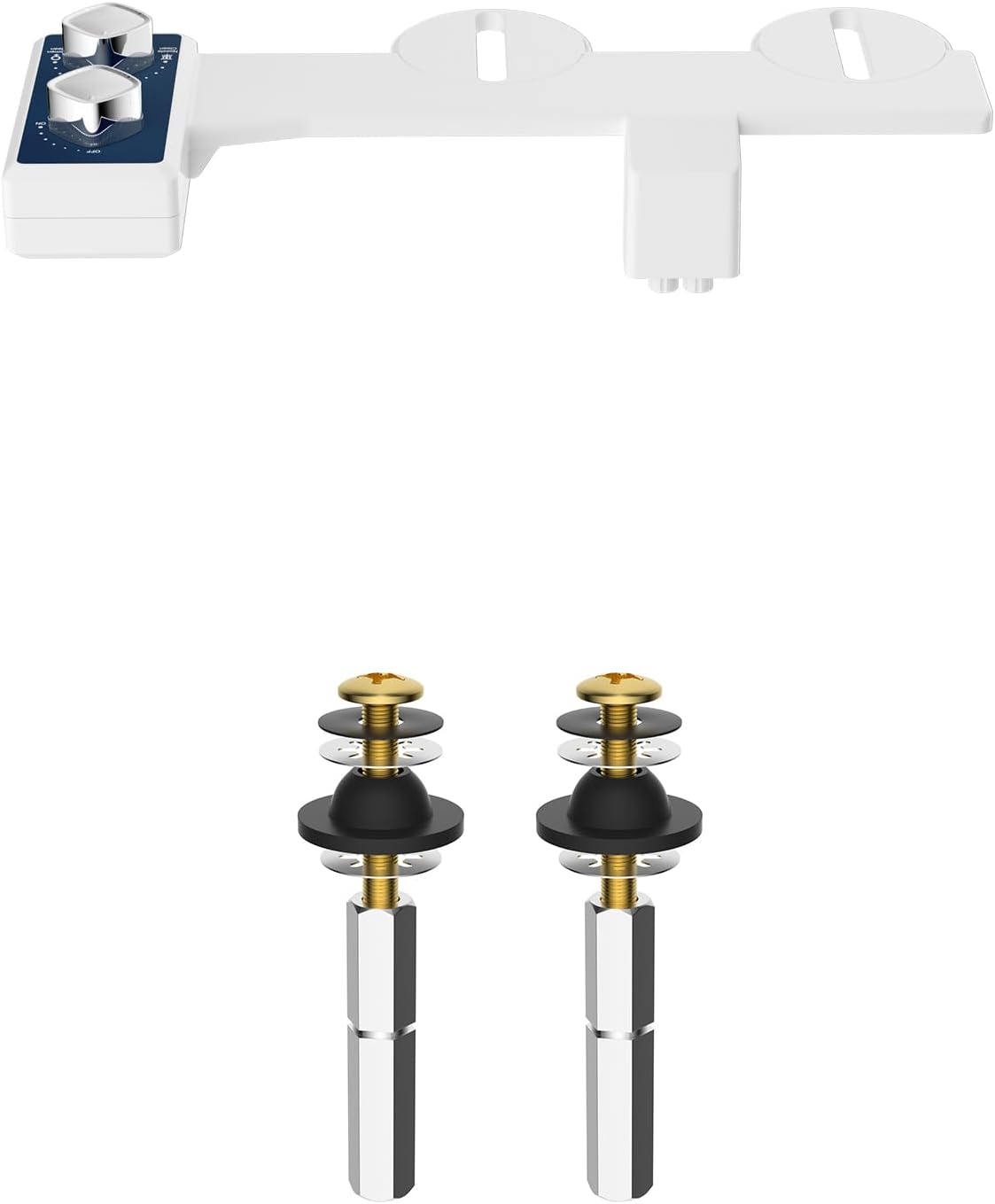 Hibbent Bidet Attachment for Toilet with 2 PCS Universal Toilet Seat Bolts Kit