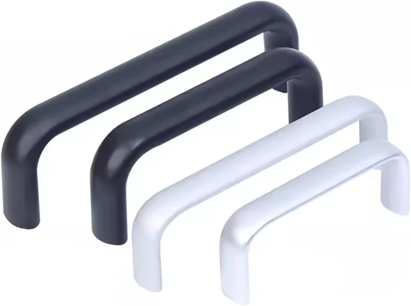 Aluminum Alloy Oval Door Handle Black U-Shaped Spacing 1Pcs(M6 114mm Silvery)