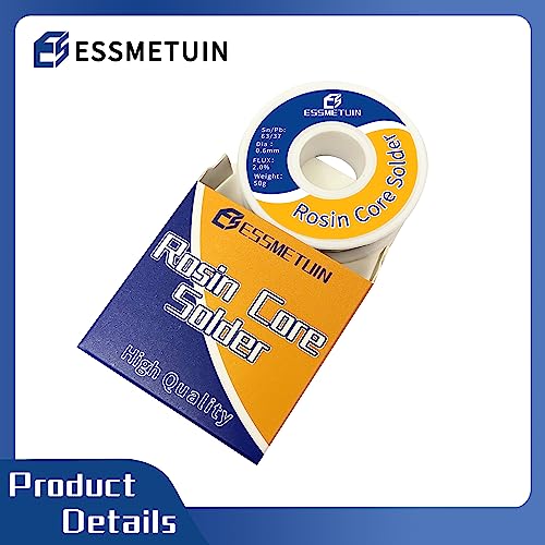 Essmetuin Tin Lead Core Solder Wire (Sn63Pb37) For Electrical Soldering And Diy Weld Works, Circuit Board Repairing,(Dia 0.6Mm thumb #3