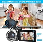 Camcorder Video Camera 4K Ultra 48MP Vlogging Camera for YouTube 18X Digital Zoom 3.0" 270 Degree Rotation Screen Camera Recorder with Microphone, 2 Batteries - Image 4
