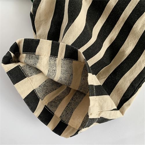 Little Kids Cotton Bloomer Jogger Pants Toddler Boy Girl Striped Elastic Waistband Basic Harem Trousers 5-6 Years Black3