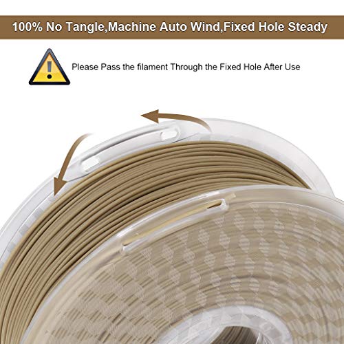 Image of AMOLEN 3D Printing Filament Pla Wood Bamboo 3D Printer Filament, PLA Filament 1.75mm 15% Real Bamboo Fiber, 1kg /2.2lb 15% Wood Fiber