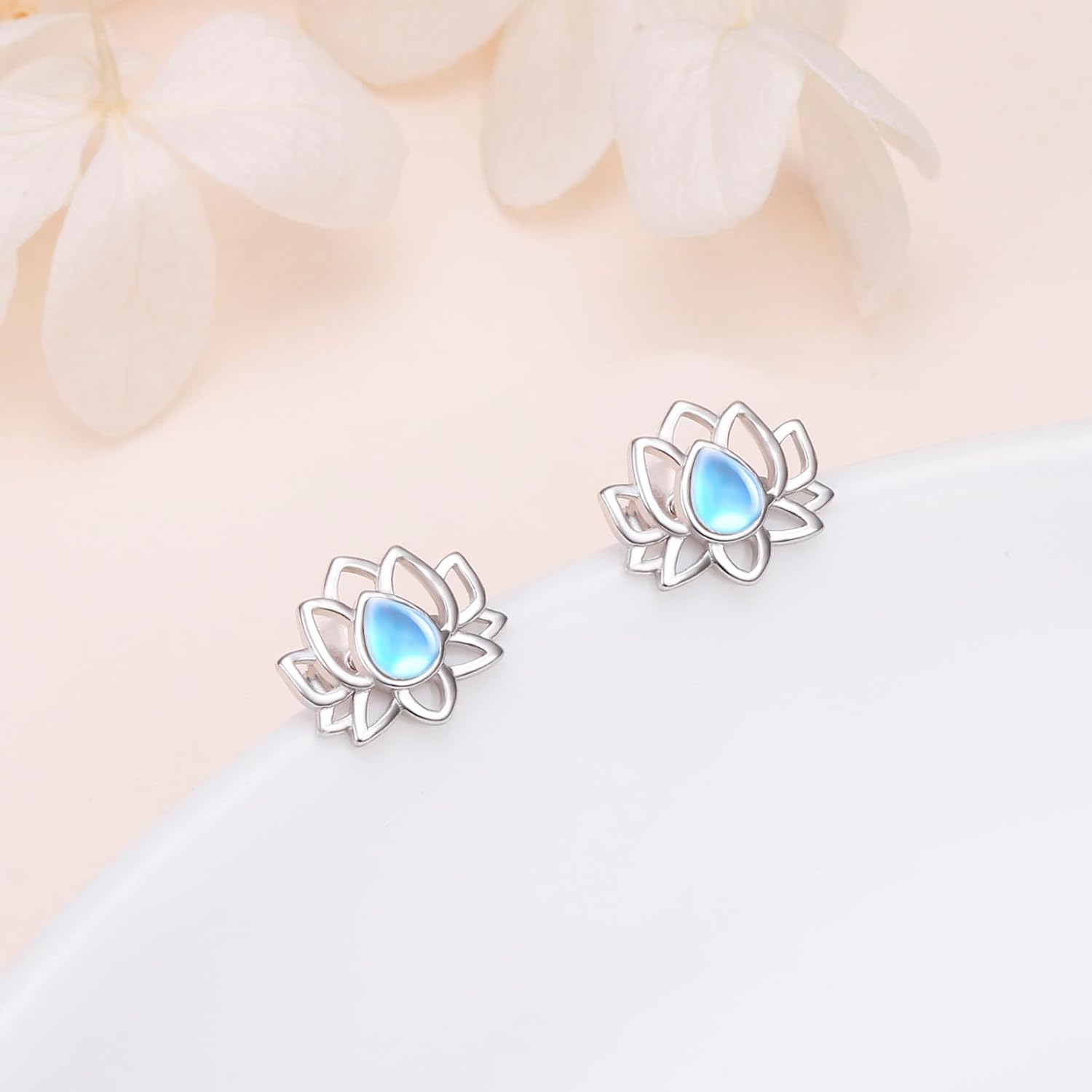 Flower Stud Earrings for Women S925 Sterling Silver Floral Earrings Studs Jewelry Birthday Gift
