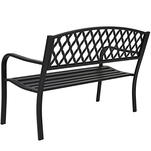 Best Choice Products 50" Patio Garden Bench Park Yard Outdoor Furniture Steel Frame Porch Chair Seat - Image 4