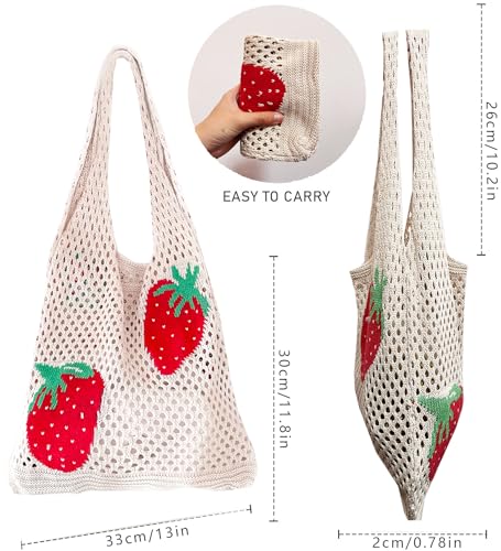 Cute-Strawberry-Pattern-Tote-Bag-Crochet-Tote-Bag-Shoulder-Bag-Handbags-Knitting-Bag-Aesthetic-Handmade-Weaving