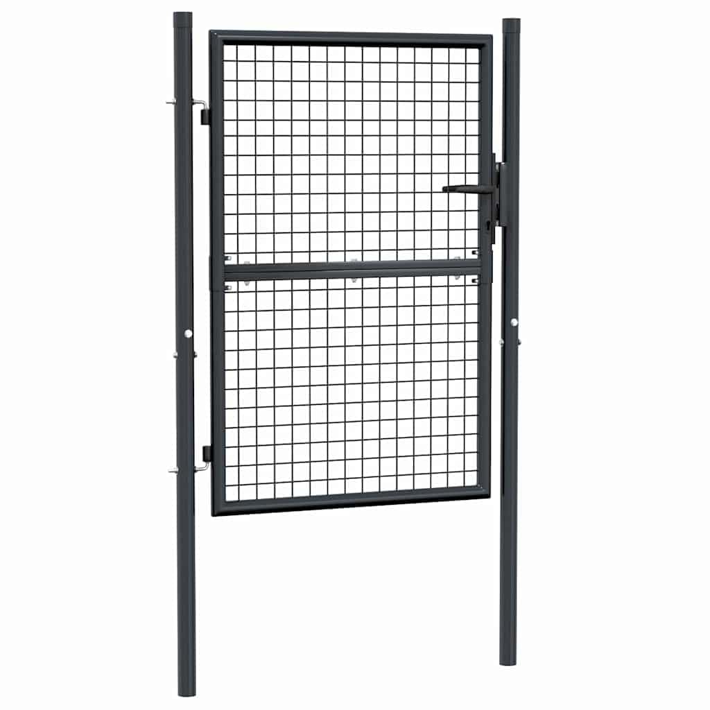 Vidaxl Anthracite Mesh Garden Gate Galvanised Steel 100X125 Cm Grey