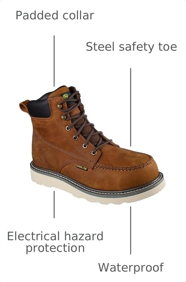 Image of Skechers Men's John Deere Kadmiel Rockworth Padded Collar St Safety Toe Wedge Boot