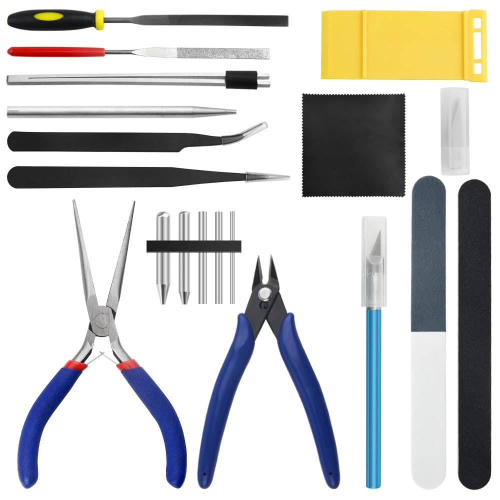 WMYCONGCONG 23 PCS Metal Puzzle Tool Set Metal DIY Model Kit Assembling Bending Tools Model Tool Set for 3D Metal Jigsaw Puzzles Assembly