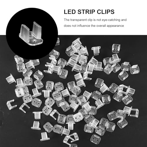 Clips de alta resistencia en material PC para tiras LED de 6mm, pack de 100 5