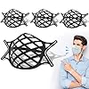 4-Pack-Face-Mask-Bracket-Large-3D-Silicone-Mask-Bracket-with-Ear-Loops-Internal-Support-Frame-for-Cloth-Mask-Adult-Cool-Lipstick-Protection-Black Shaboo Prints 4 Pack Face Mask Bracket Large 3D Silicone Mask Bracket with Ear Loops Internal Support Frame for Cloth Mask Adult Cool Lipstick Protection, Black