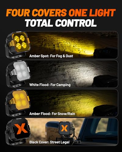 Image of WOLFBOX 3 Inch LED Pods - True Power and Lumens Off Road Ditch Lights with 4 Covers, Professional Fog Lights for Jeep Ford UTV ATV, IP69K Top-Level Waterproof, 2PCS