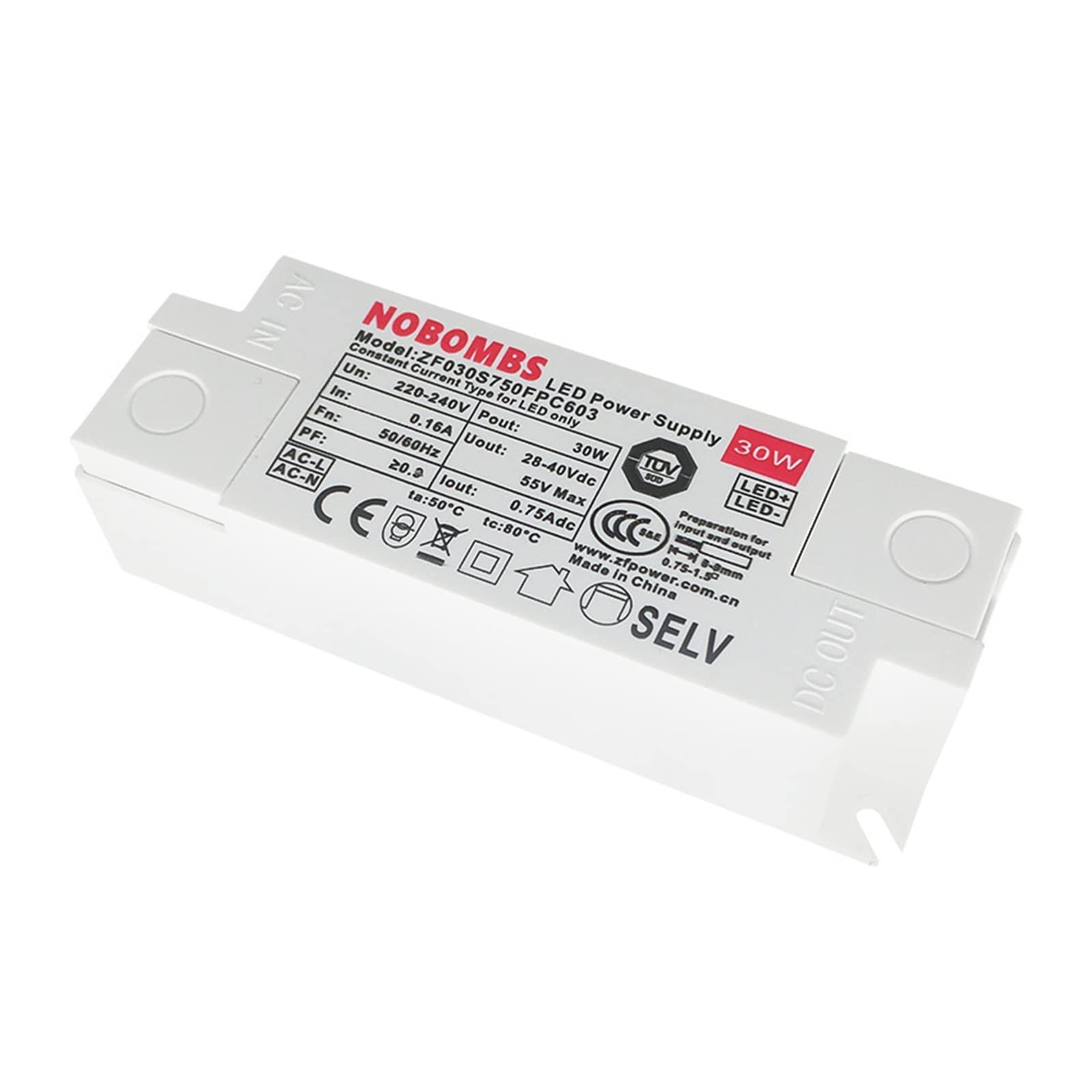 Fuente de alimentación de 30W para panel aislado y downlight estándar europeo