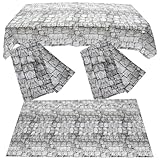 Sosoport Mantel Desechable Rectangular para Fiestas Medievales y Halloween Diseño de Guijarros y Piedra Tamaño 137X274 CM Paquete de 4 Unidades Adecuado para Mesas de Cumpleaños y