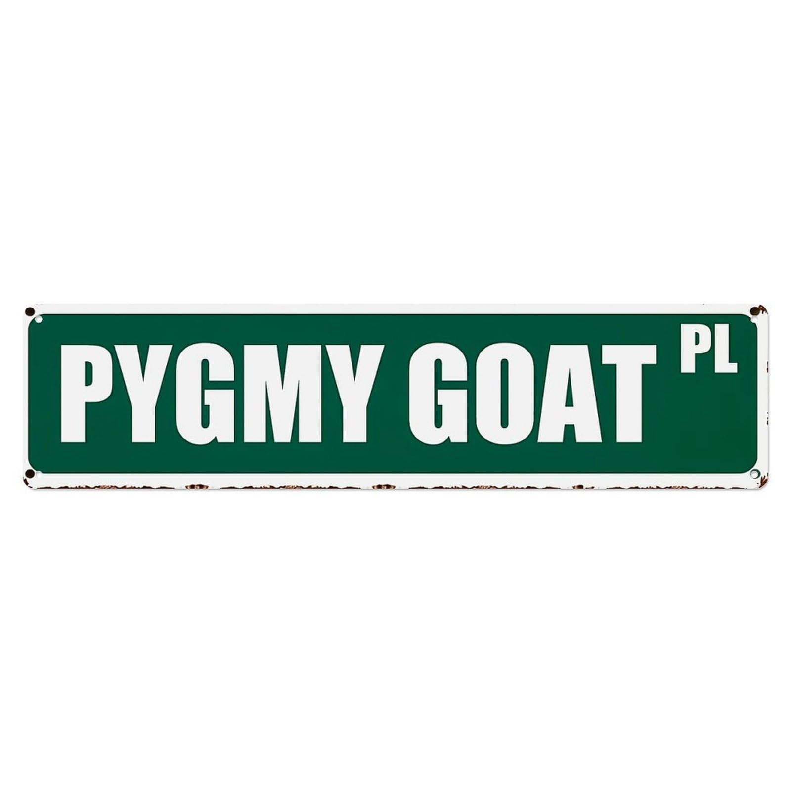 Jdyansheng Vintage Pygmy Goat Pl Street Sign Tin Sign Metal Poster Metal Signs For Home Man Cave Bar Cafe Kitchen Laundry Room Wall Decorations 4X16 Inches