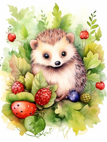 Kits de broderie de perles hérisson dessin animé 40x50cm pour loisirs créatifs