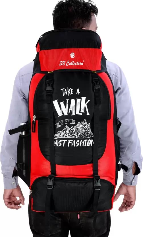 Image of SB Collection 60 L Hiking Rucksack, Water Repellent 600D Oxford Canvas, Unisex Trekking and Camping Travel Bag