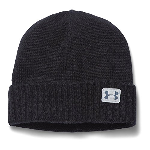 Under Armour Men's Performance Wool Beanie, Black (001)/Tan Stone, One Size Fits All