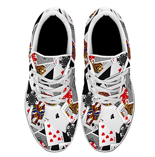 Sonzj-II Poker Print Shoes Men Women Walking Tennis Running Shoes Comfortable Fashion Playing Cards Sneakers2