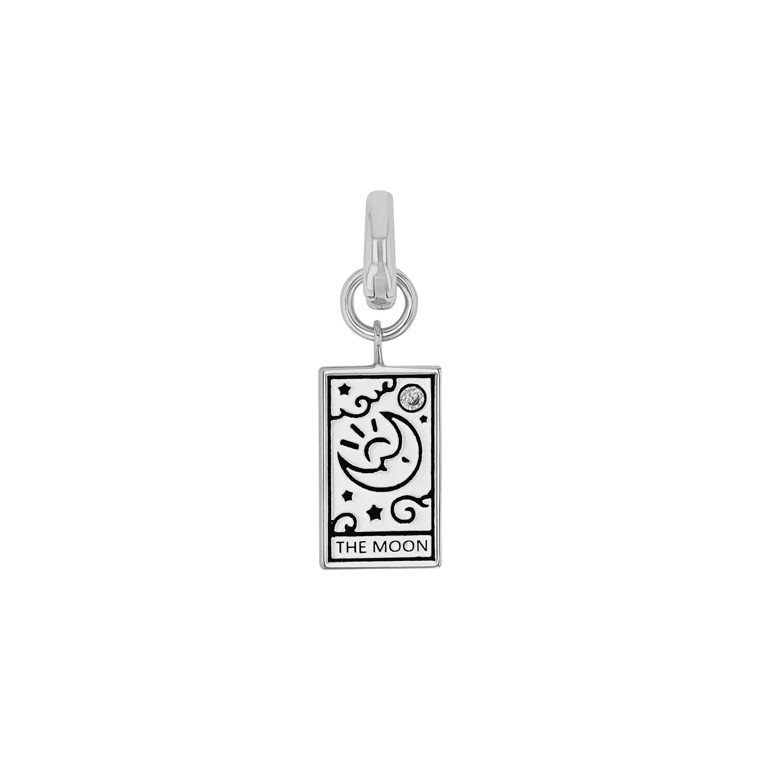 Amor Charm 925 Sterling Silber Damen Charms, mit Zirkonia synth., 2,2 cm, Silber, Tarotkarten, Kommt in Schmuck Geschenk Box