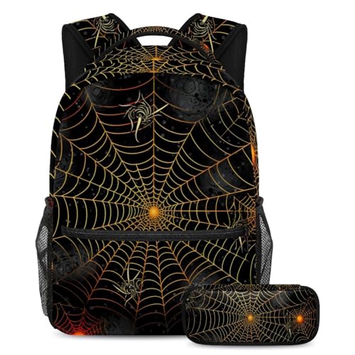 Sac à dos toile d'araignée 2 pièces avec trousse pour l'école