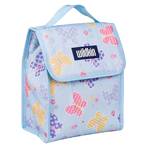 Image of Wildkin Kids Insulated Lunch Bag - Keeps Food Hot or Cold, Easy-Clean Lining and BPA-free for Boys & Girls, Ideal for School, Travel & Daycare - Butterfly Garden