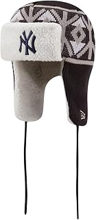 New Era NY New York Yankees Trapper Knit Cuff Beanie Hat Black, Black, One Size