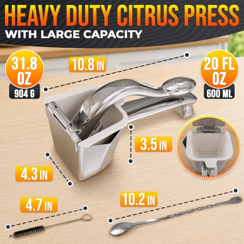 Image of Manual Lemon Squeezer, Citrus Juicer Hand Press, 304 Stainless Steel