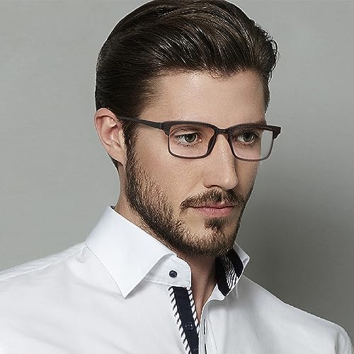 Image of CARA 2 Pack Progressive Multifocus Reading Glasses for Men, Women Premium TR90 Frame Blue Light Blocking Computer Readers, 3ft Range Workspace (Top is not 0), 2.5 Brown