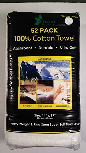 52 Pack Green Lifestyle 14 X 17 100% Cotton Heavy Weight Wring Spun