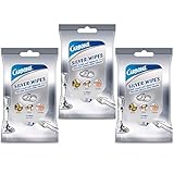 Carbona Silver Wipes | Metal Cleaner & Polish | 12 Wipes, 3 Pack