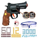 Toy Gun Soft Bullet Toy Revolver, Educational Model Toys Pistol Shooting Games Shell Ejecting Toy Guns Foam Blaster, Can Fire Sponge Bullets, Water Gel Beads, Gifts for Kids Boys Girls