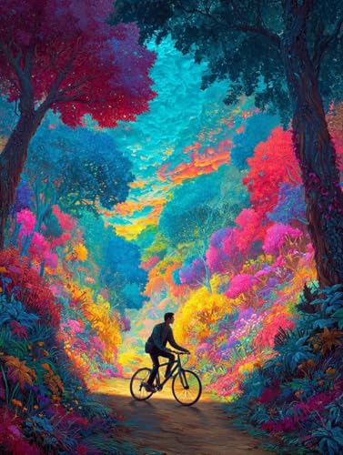 数字油絵初心者向け DIY アクリル絵の具塗り絵キット、Paint by Numbers子供と大人ハンド塗り絵幻想的な景観インテリア装飾ペイントバイナンバー 絵画手芸ストレス解消DIY手描、インテリア 家の壁の装飾、80x100cm/32x40インチ(フレ