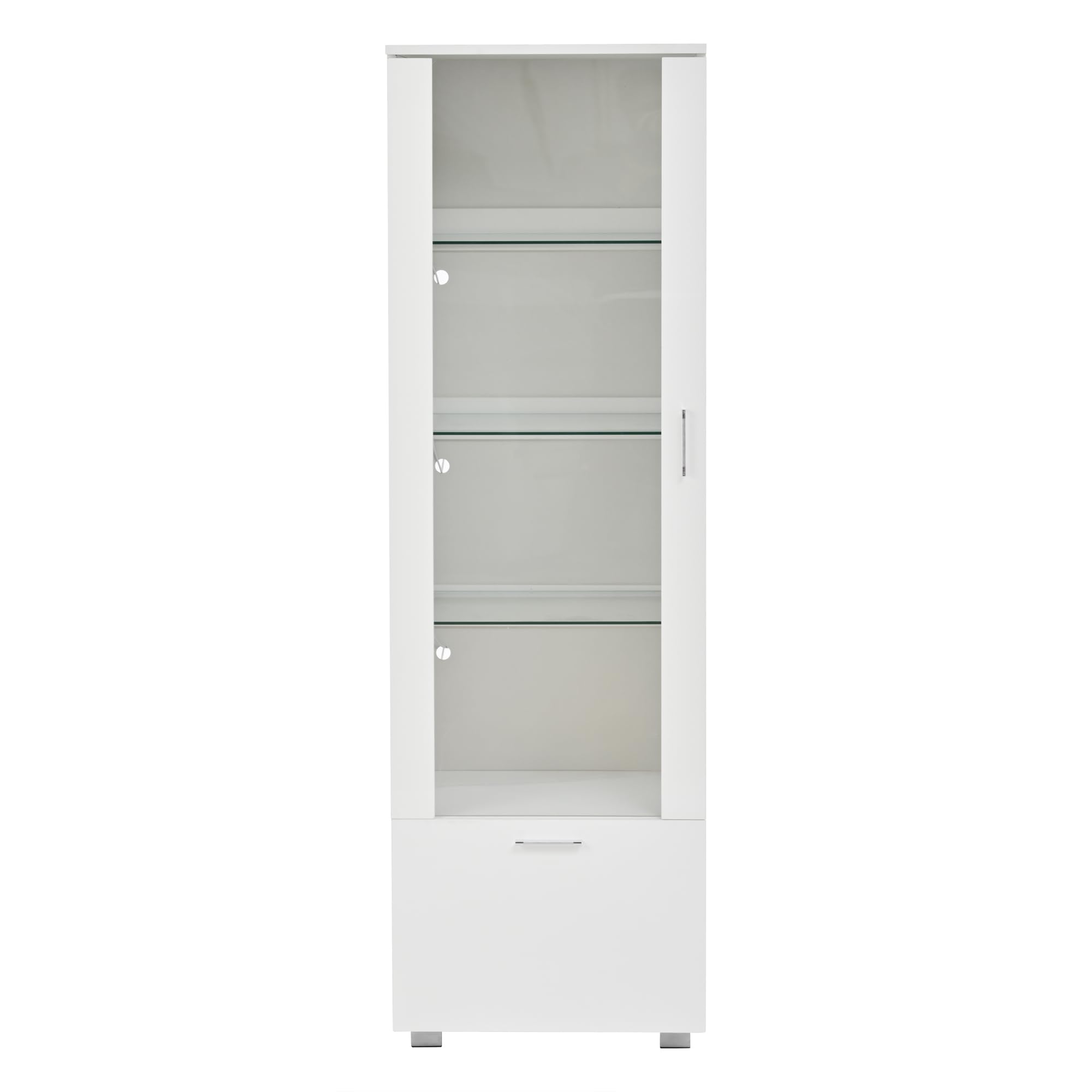 50 x 40 x 160 cm, vitrinas blancas brillantes con puerta acrílica, vitrina acrílica iluminada con LED, vitrinas para coleccionables, perfumerías, estanterías y vitrina acrílica con puertas