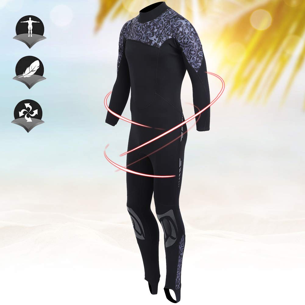 Costume da Bagno Subacqueo a Maniche Lunghe 3MM in Neoprene, Attrezzatura per Surf e Snorkeling, per Unisex, Grigio S