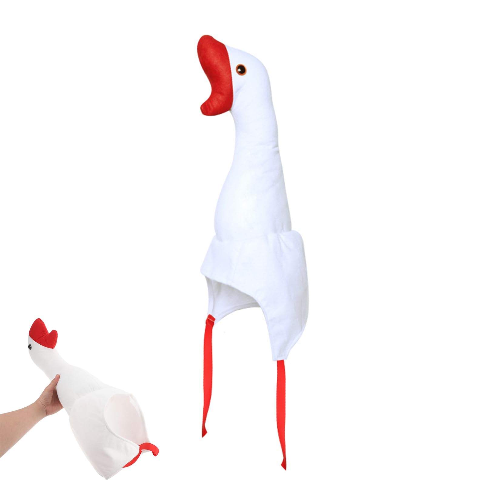 DXPETA Funny Hats, Funny Hat, Goose, Goose Plush, Goose Toy, Cute Costume Headwear With Drawstring For Adult Teen Halloween Christmas Carnival Cosplay Fancy Dress Stage Performances Photo Props