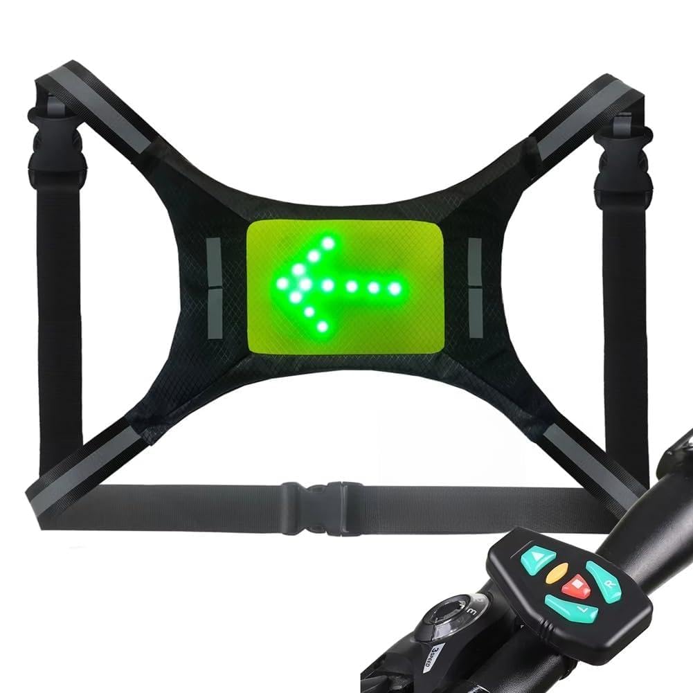 Gilet Réfléchissant LED Rechargeable par USB avec Feu de Signalisation à Distance pour Le Cyclisme et la Course
